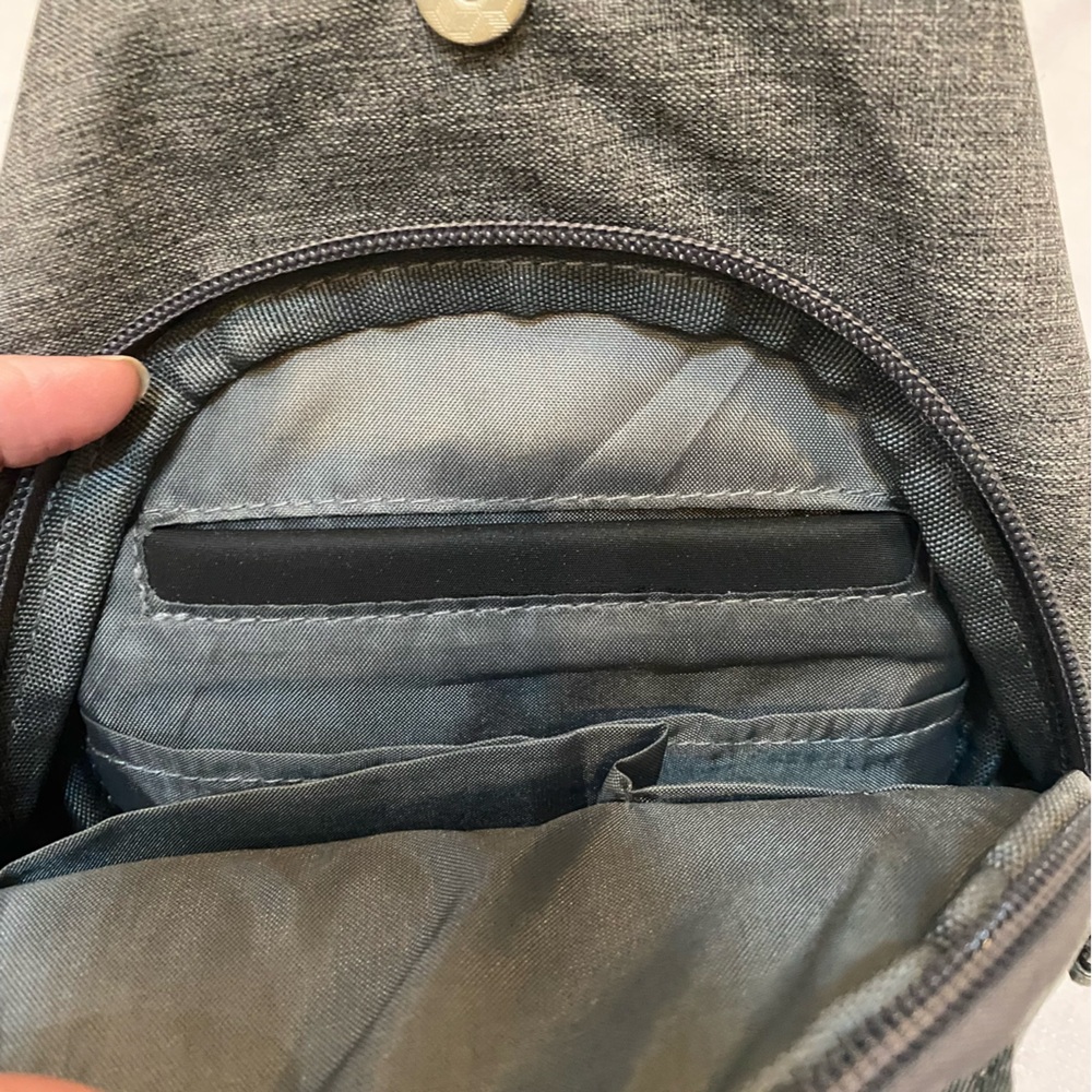 Waterfly Gray Defender Sling Bag Secure Lock 8 Pockets Antitheft NWOT - Picture 8 of 11